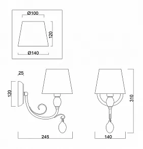Бра Freya Peta FR2004WL-01BZ