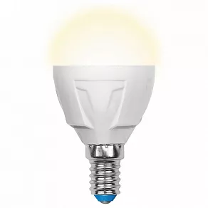 Лампа светодиодная Uniel Palazzo E14 7Вт 3000K LED-G45-7W/WW/E14/FR PLP01WH