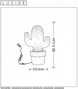 Настольная лампа декоративная Lucide Cactus 13513/01/33