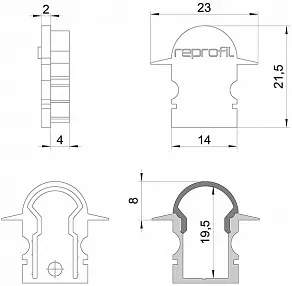Заглушка для профиля Deko-Light R-ET-02-08 979640