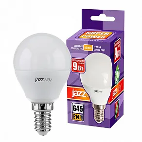 Лампа светодиодная Jazzway  E14 9Вт 3000K PLED-SP G45 9W E14 3000K