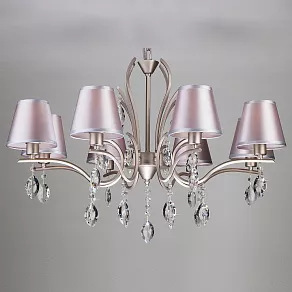 Подвесная люстра Eurosvet Aurelia 10089/8 сатин-никель/прозрачный хрусталь Strotskis