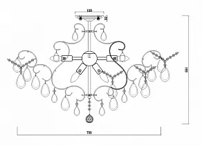 Люстра на штанге Freya Chabrol FR2302CL-09S