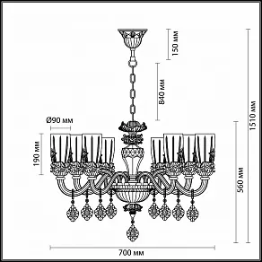 Подвесная люстра Odeon Light Elisa 3935/8