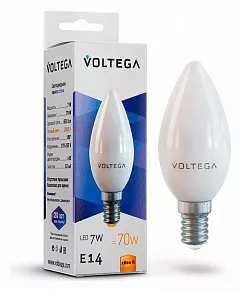 Лампа светодиодная Voltega Simple E14 7Вт 2800K VG2-C37E14warm7W