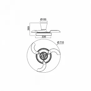 Светильник с вентилятором Mantra NISEKO FAN 9090