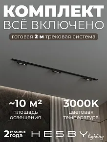 Комплект трековый Hesby Lighting №9 однофазная накладная Skylite HSBL_kompl_S009_NI2B3K