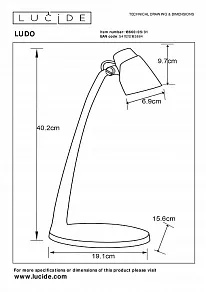 Настольная лампа офисная Lucide Ludo 18660/05/31