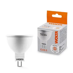 Лампа светодиодная Wolta  GU5.3 7.5Вт 4000K 25SMR16-220-7.5GU5.3