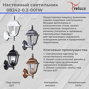 Светильник на штанге Reluce  08242-0.2-001W BKG