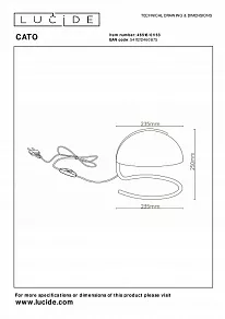 Настольная лампа декоративная Lucide Cato 46516/01/53