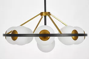 Люстра на штанге LUMINA DECO Donzano LDP 8034-9 BK+WT