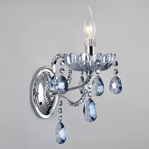 Бра Eurosvet Darfina 3015/1 хром/лазурный хрусталь Strotskis