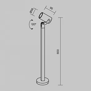Наземный низкий светильник Maytoni Scope O025FL-01B1
