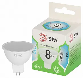 Лампа светодиодная Эра Green Line GU5.3 8Вт 4000K LED MR16-8W-840-GU5.3 GL