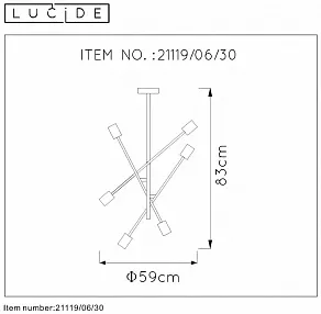 Люстра на штанге Lucide Lester 21119/06/30