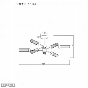 Люстра на штанге iLamp Evolution 15609-6 AN+CL