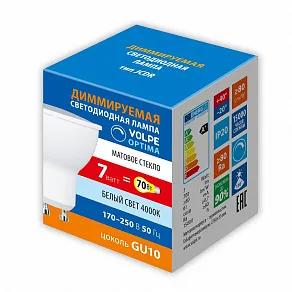 Лампа светодиодная Volpe OPTIMA DIM GU10 7Вт 4000K UL-00009234