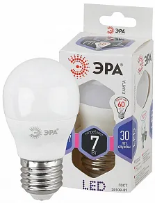 Лампа светодиодная Эра Стандарт E27 7Вт 6000K LED P45-7W-860-E27