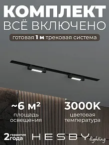 Комплект трековый Hesby Lighting №1 однофазная накладная Skylite HSBL_kompl_S001_VI1B3K