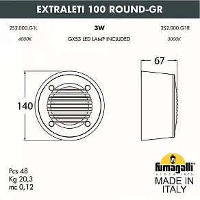 Встраиваемый светильник Fumagalli Leti 2S2.000.000.AYG1L