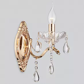 Бра Eurosvet Brianna 3188/1 золото/прозрачный хрусталь Strotskis