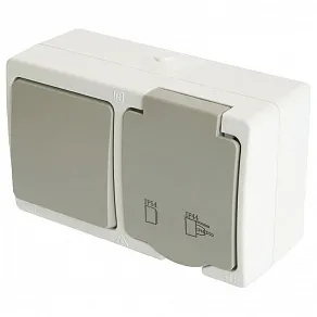 Блок с розеткой и выключателем Stekker Велена 49728