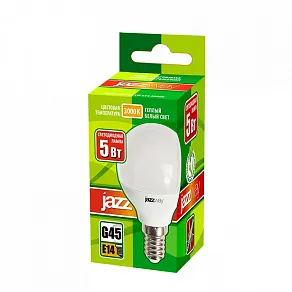 Лампа светодиодная Jazzway  E14 5Вт 3000K PLED-ECO-G45 5w E14 3000K