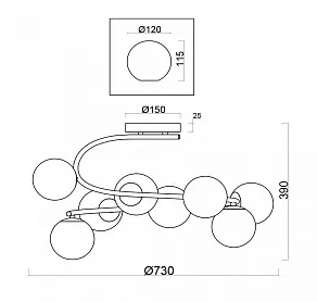 Потолочная люстра Freya Galaxy FR5013PL-08CH