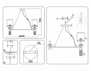 Подвесная люстра Ambrella Light HIGH LIGHT LH71291