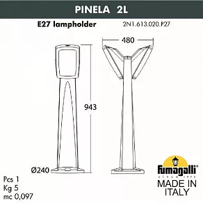 Наземный низкий светильник Fumagalli Germana 2N1.613.020.LYF1R