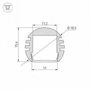 Профиль встраиваемый Arlight PDS-R-2000 ANOD 012093