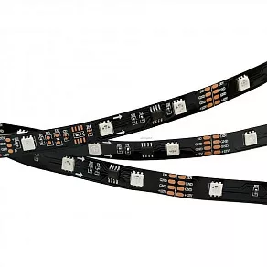 Лента светодиодная Arlight SPI-5000-5060-30 12V Cx3 RGB-Auto (Black 10mm, 6.5W/m, IP20) 024599(1)