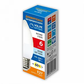 Лампа светодиодная Volpe OPTIMA DIM E27 6Вт 4000K UL-00009222