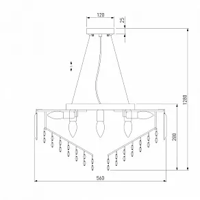 Подвесная люстра Eurosvet Torreta 10121/9 хром/прозрачный хрусталь Strotskis Smart