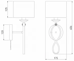 Бра Eurosvet Fabiola 60124/1 хром (60109/1)