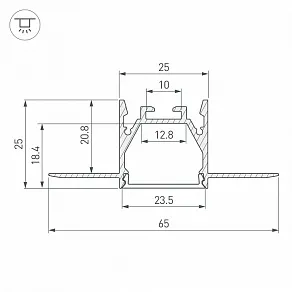 Профиль встраиваемый Arlight LINIA25 053806