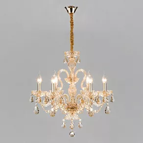 Подвесная люстра Eurosvet Alcedo 10097/6 золото/тонированный хрусталь Strotskis