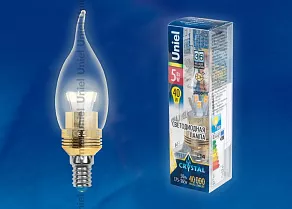 Лампа светодиодная Uniel  E14 5Вт 3000K 10059
