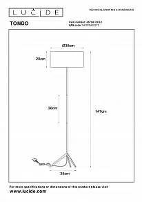 Торшер Lucide Tondo 45790/81/02