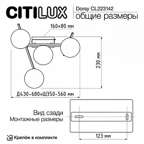Потолочная люстра Citilux Dorsy CL223142