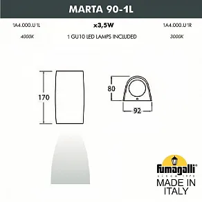 Накладной светильник Fumagalli MARTA 1A4.000.000.LXU1L