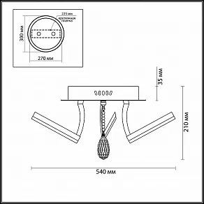 Потолочная люстра Odeon Light Furdo 2870/60L