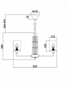 Подвесная люстра Maytoni Metropolitan H015PL-06G