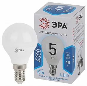 Лампа светодиодная Эра Стандарт E14 5Вт 4000K LED P45-5W-840-E14