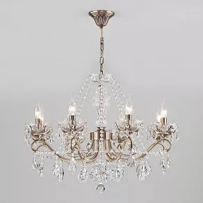 Потолочная люстра Eurosvet Teodore 10103/8 античная бронза/прозрачный хрусталь Strotskis