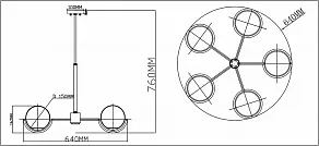Люстра на штанге Moderli Diana V2900-5C