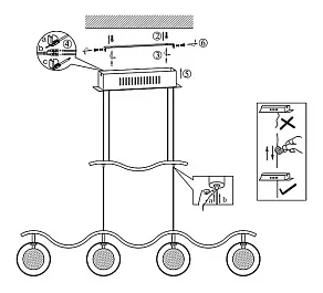 Подвесная люстра Globo Katharina 56108-4Z