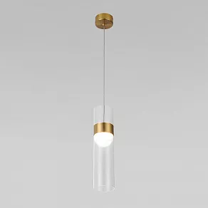 Подвесной светильник Eurosvet Lumen 50244/1 LED латунь/прозрачный