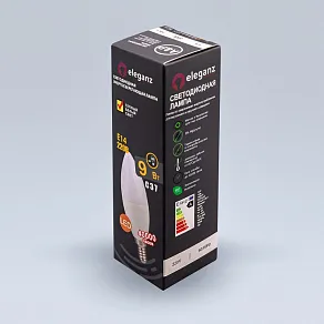 Лампа светодиодная Eleganz  E14 9Вт 3000K EL-0080